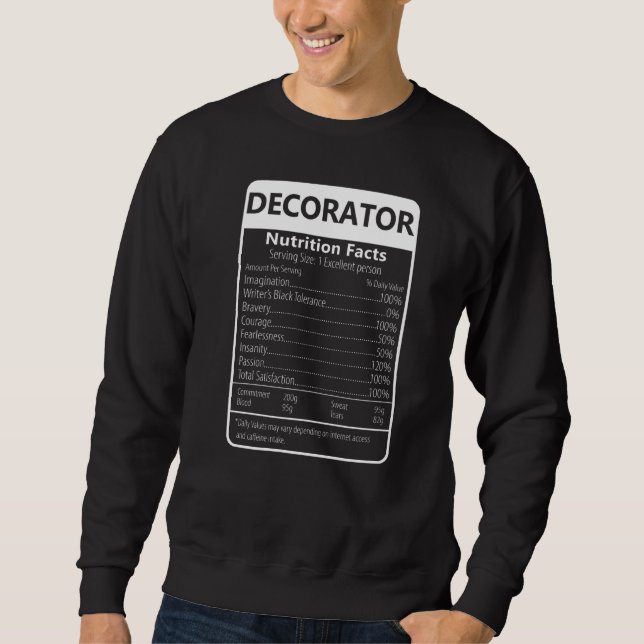 Sudadera Hechos de nutrición de decorador gráfico sarcástic (Anverso)
