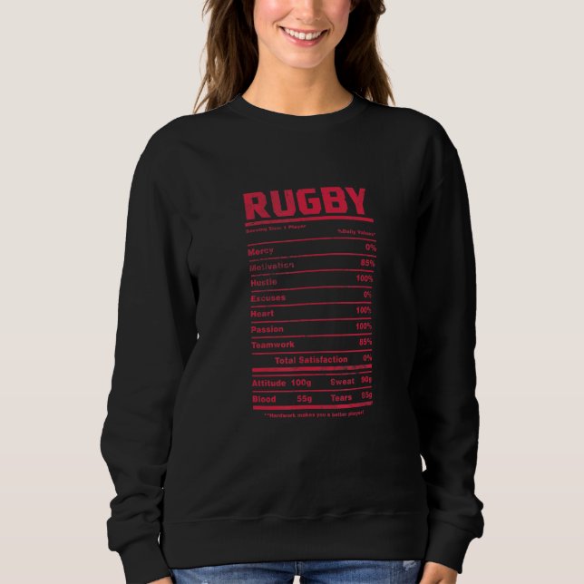Sudadera Hechos de Nutrición de Rugby Jugadores de Rugby Eq (Anverso)