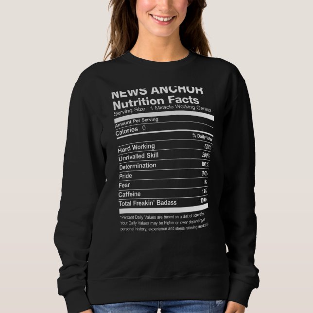 Sudadera Hechos divertidos sobre la nutrición de los presen (Anverso)