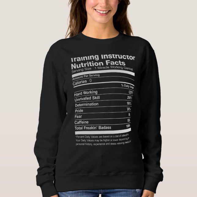 Sudadera Hechos divertidos sobre la nutrición del instructo (Anverso)