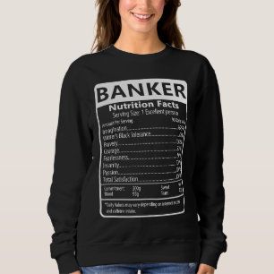 Sudadera Hechos Nutricionales de Banquero Humor Gráfico Sar
