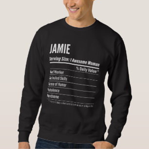 Sudadera Hechos nutricionales de Jamie Tamaño de la porción