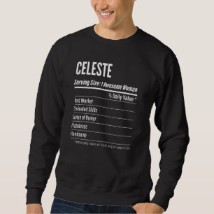 Sudadera Hechos Nutricionales De Mujeres Celeste Sirviendo 