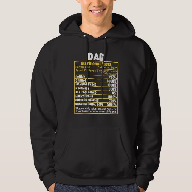 Sudadera Hechos Nutricionales De Papá Hechos De Nutrición (Anverso)