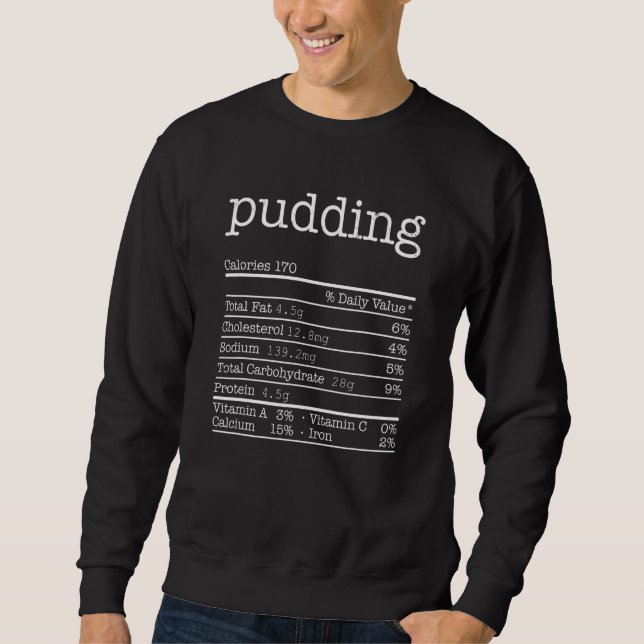 Sudadera Hechos Nutricionales de Pudín Día de Acción de Gra (Anverso)