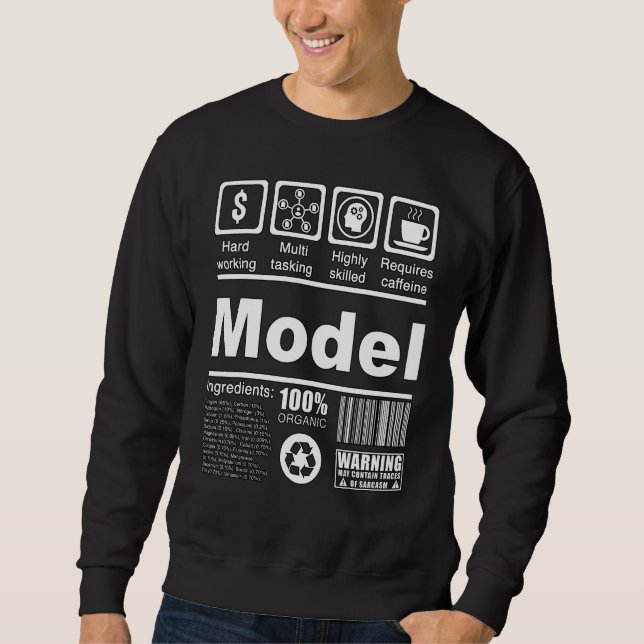 Sudadera Hechos nutricionales modelo para modelos e influen (Anverso)
