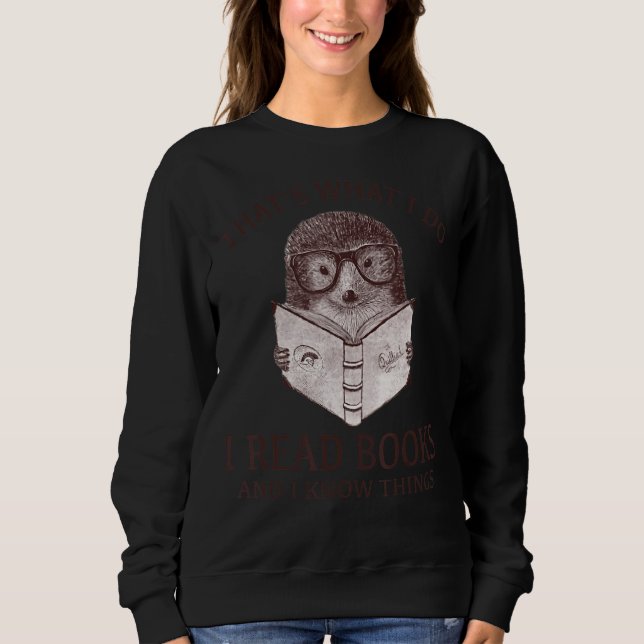 Sudadera Hedgehog eso es lo que hago para leer libros (Anverso)