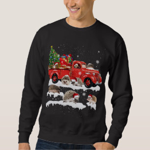 Sudadera Hedgehog Riding Camión Rojo Feliz Navidad X-mas Ug