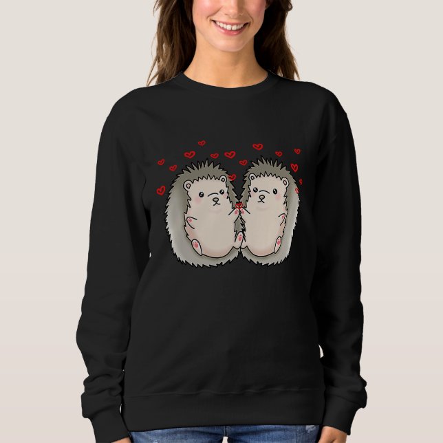 Sudadera Hedgehogs Valentines Day Matching Couple Hedgehogs (Anverso)