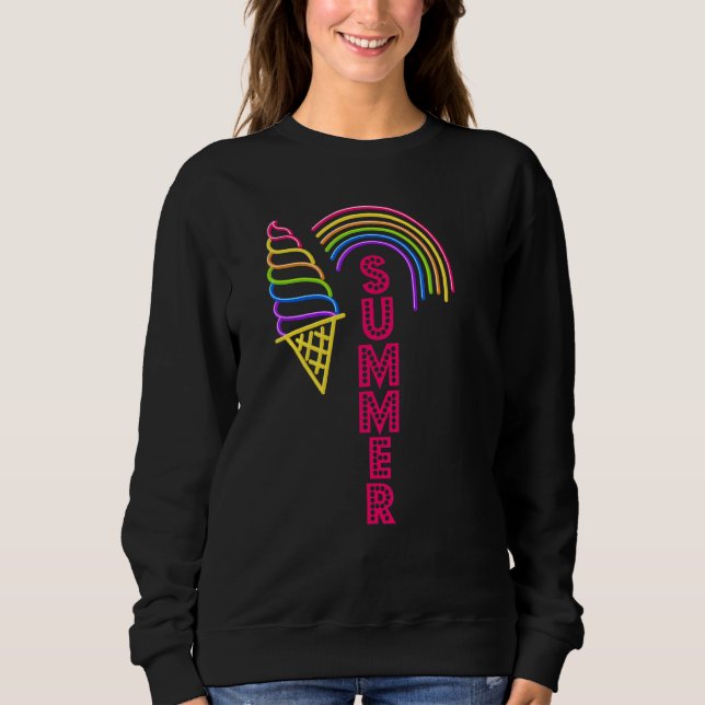 Sudadera helado de arcoiris con crema de hielo - helado de  (Anverso)