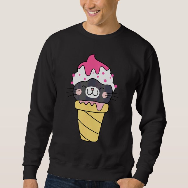 Sudadera Helado de gato lindo  Postre de gatito 1 (Anverso)
