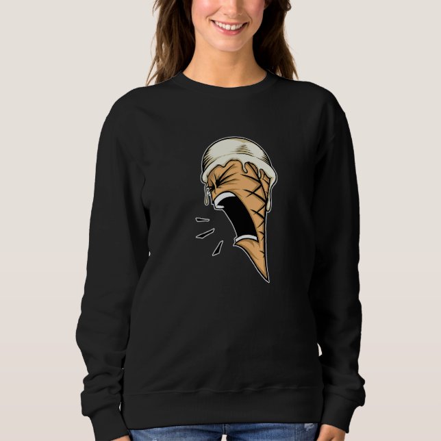 Sudadera Helado   Grito de Helado de Vainilla Diseño Retro (Anverso)