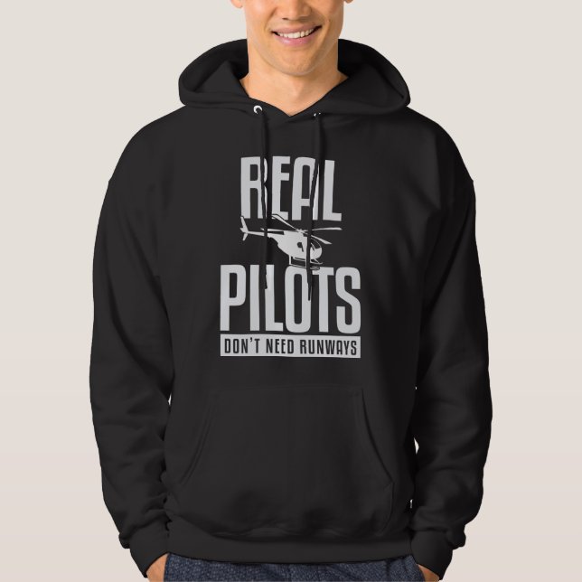 Sudadera Helicopter Dont Need Runways Pilot (Anverso)