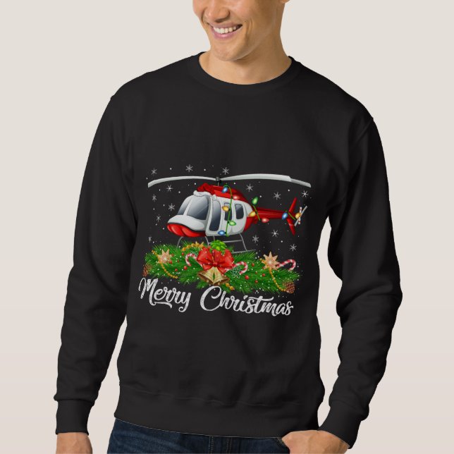Sudadera Helicopter Lover Coincidiendo con Santa Hat Helico (Anverso)