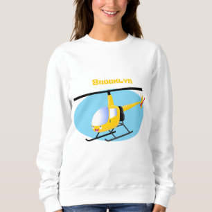 Sudadera Helicóptero de personalizado alegre amarillo lindo