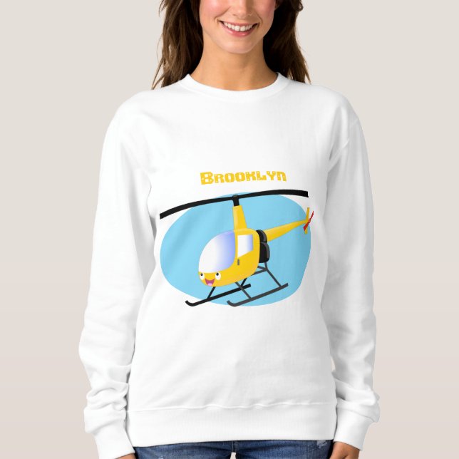 Sudadera Helicóptero de personalizado alegre amarillo lindo (Anverso)