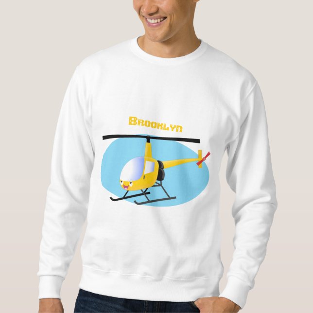 Sudadera Helicóptero de personalizado alegre amarillo lindo (Anverso)