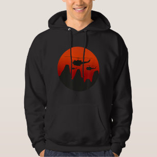 Sudadera Helicóptero Huey Retro UH-1 Viejo atardecer Vietna