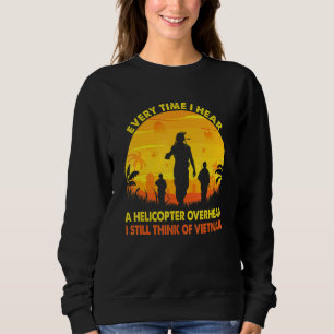 Sudadera Helicóptero Retro Antiguo Encima Veterano de Vietn