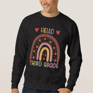 Sudadera Hello 3rd Grade Rainbow Teachers Kids Back To Scho