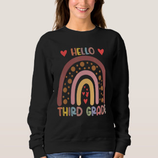 Sudadera Hello 3rd Grade Rainbow Teachers Kids Back To Scho