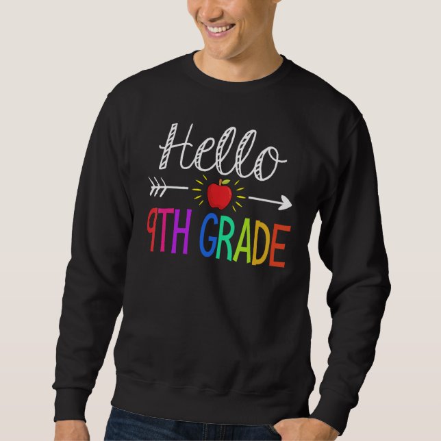 Sudadera Hello 9th Grade Team Ninth Teacher Student Back To (Anverso)