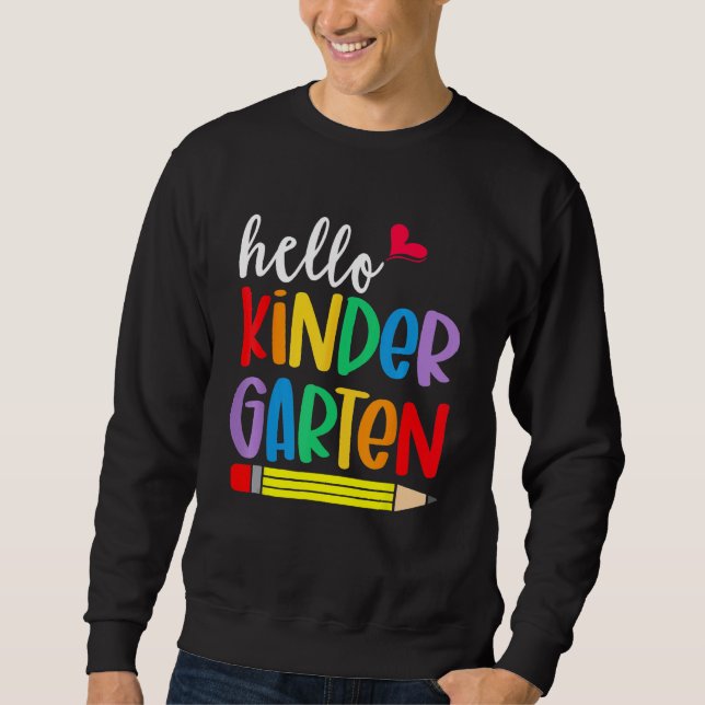 Sudadera Hello Kindergarten First Day Back To School Teache (Anverso)