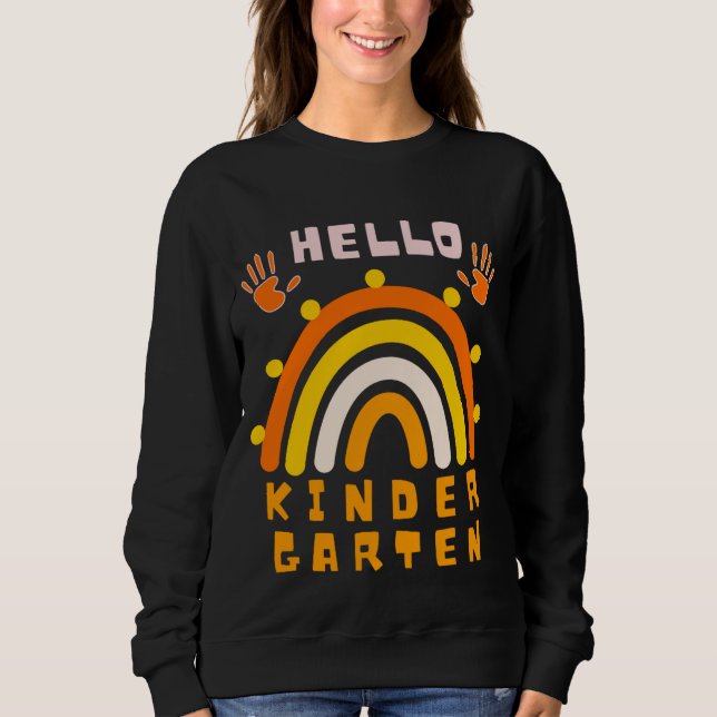 SUDADERA HELLO KINDERGARTEN - GUAY RAINBOW (Anverso)