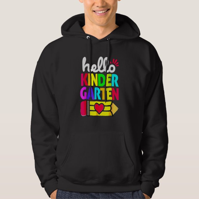 Sudadera Hello Kindergarten Pencil Heart Back To School Tea (Anverso)