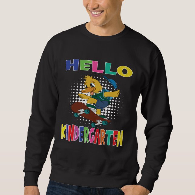 Sudadera Hello Kindergarten Skateboarding Duck (Anverso)
