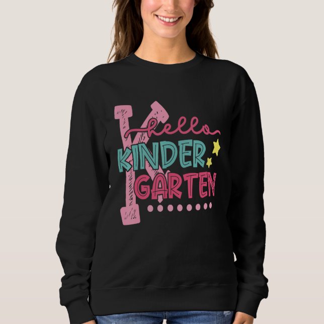 Sudadera Hello Kindergarten Student Teacher First Day Of Sc (Anverso)