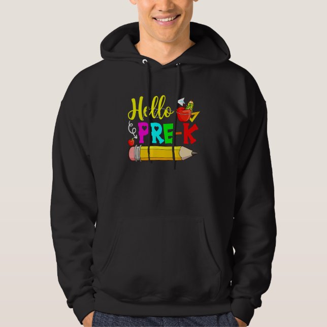 Sudadera Hello Pre K Back To School First Day Of School 1 (Anverso)