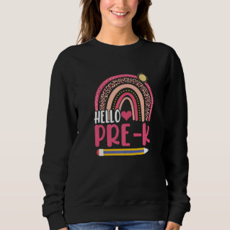 Sudadera Hello Pre K Back To School Rainbow  