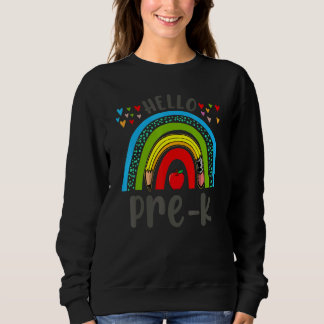 Sudadera Hello Pre K First Day Of School Rainbow Student Te