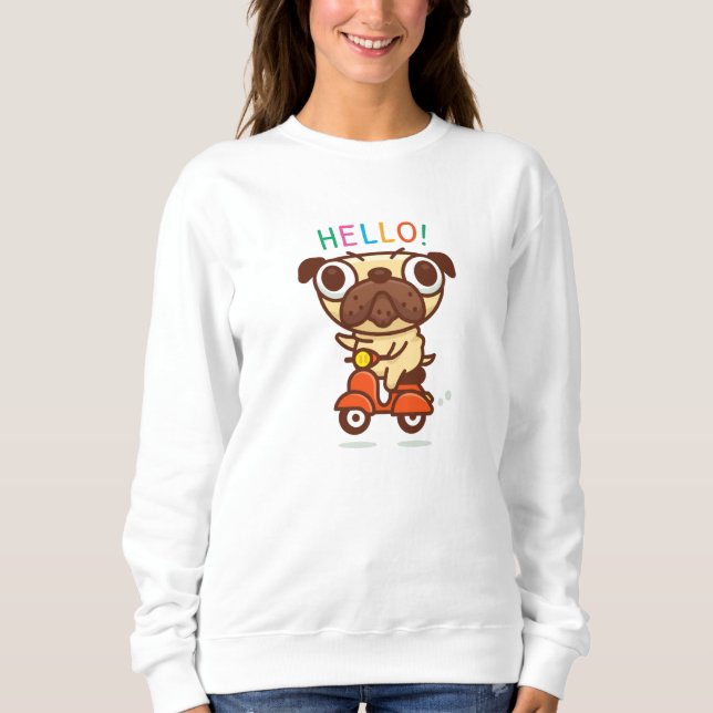 Sudadera Hello Pug (Anverso)