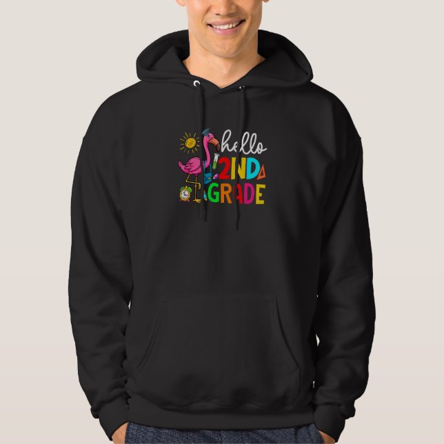 Sudadera Hello Second Grade Flamingo Teacher Student Back T (Anverso)
