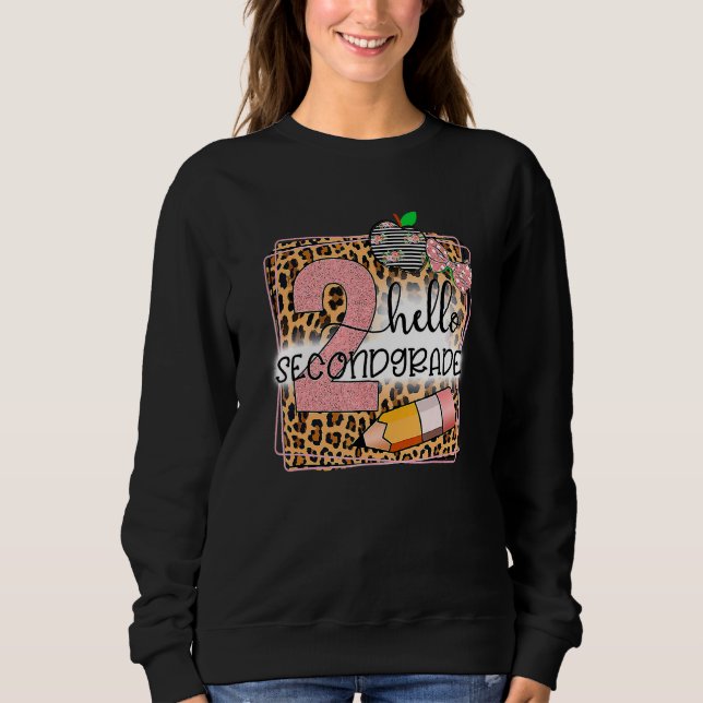 Sudadera Hello Second Grado Leopard Print 2º Grado Back to (Anverso)