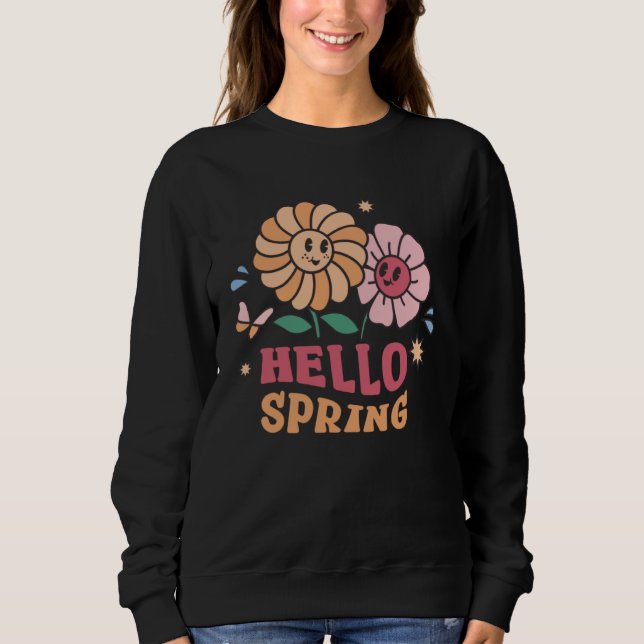 Sudadera Hello Spring  Flowers  Sunshine  Easter Day (Anverso)