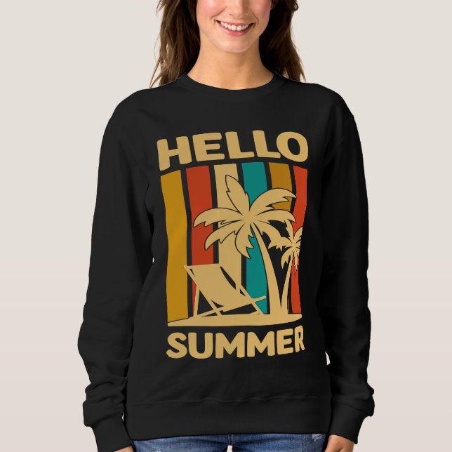 Sudadera Hello Summer Feeling Tropical Beach Summer Vacatio (Anverso)