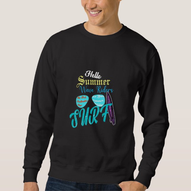 Sudadera Hello Summer Wave Riders Surf (Anverso)