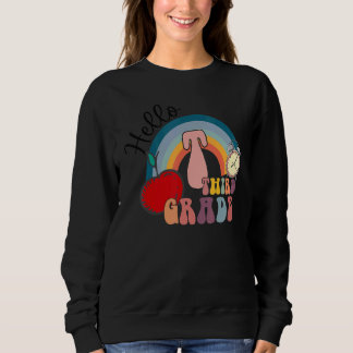 Sudadera Hello Third Grade 3rd Grade Rainbow Back To School