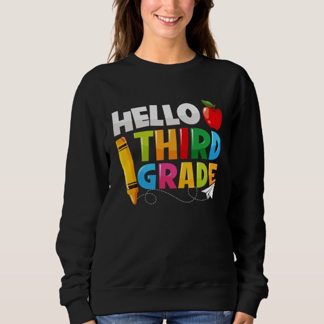 Sudadera Hello Third Grade Back To School 3rd Grade Boys Gi (Anverso)