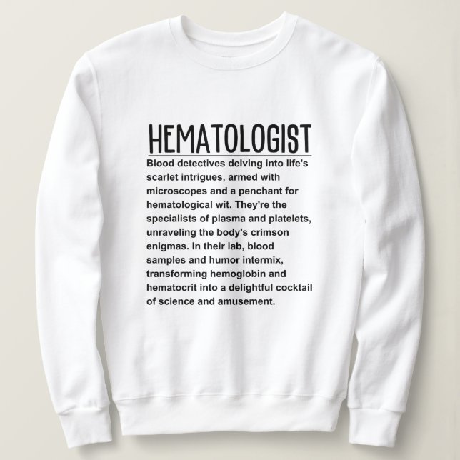 Sudadera Hematólogo (Anverso del diseño)