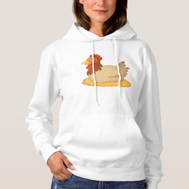Sudadera Hen Sobre Huevos Mujeres Hoodie (Anverso)