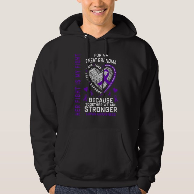 Sudadera Her Fight Is My Fight Great Grandma Lupus Awarenes (Anverso)
