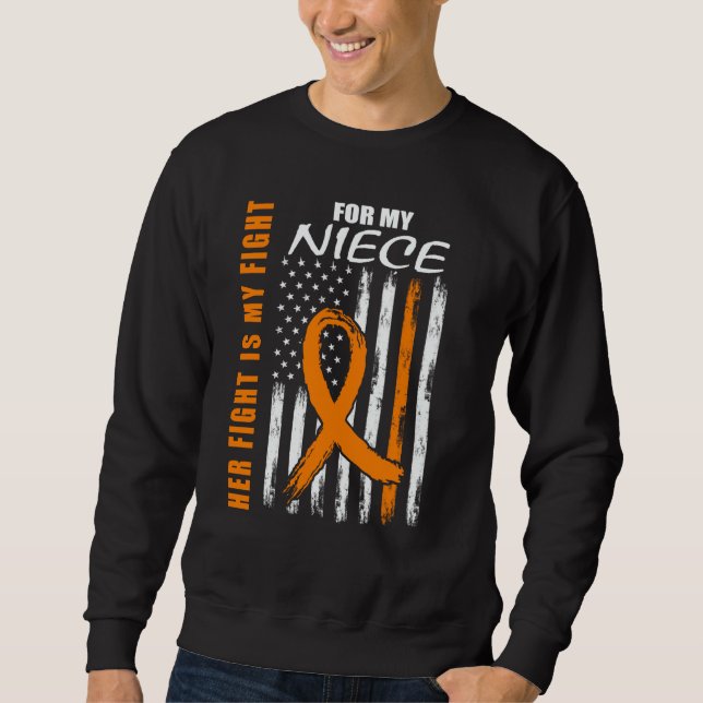 Sudadera Her Fight Is My Fight Niece Leukemia Awareness US  (Anverso)