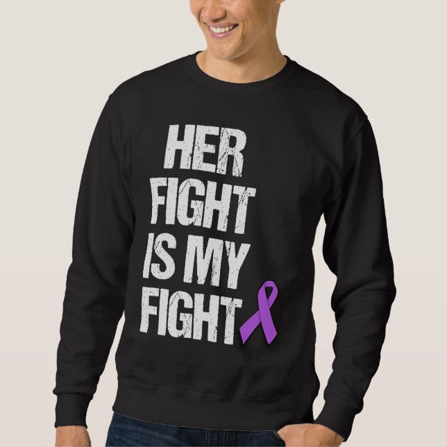 Sudadera Her Fight Is My Fight Purple Ribbon Epilepsy Aware (Anverso)