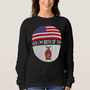 Sudadera Heri de familia de bandera norteamericana mitad si