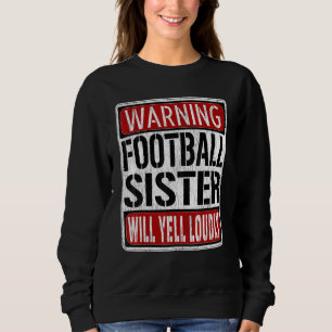 Sudadera Hermana de fútbol señal de advertencia Jugador d