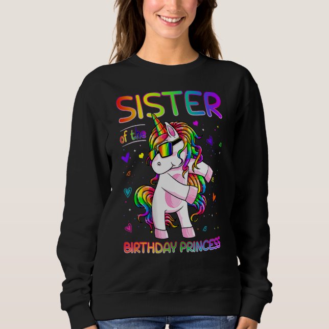 Sudadera Hermana De La Princesa De Cumpleaños Chica Flossin (Anverso)